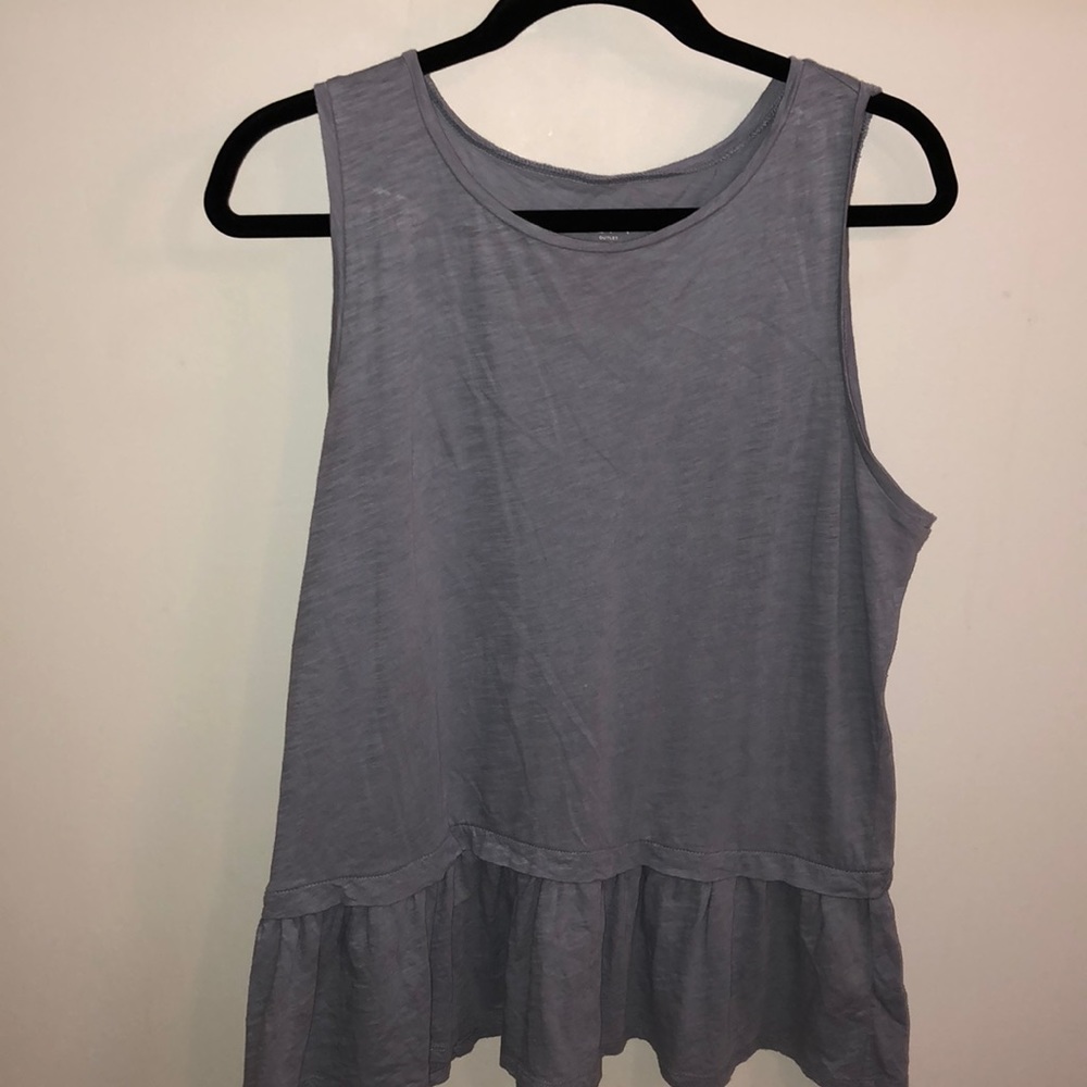 Blue tank top with peplum